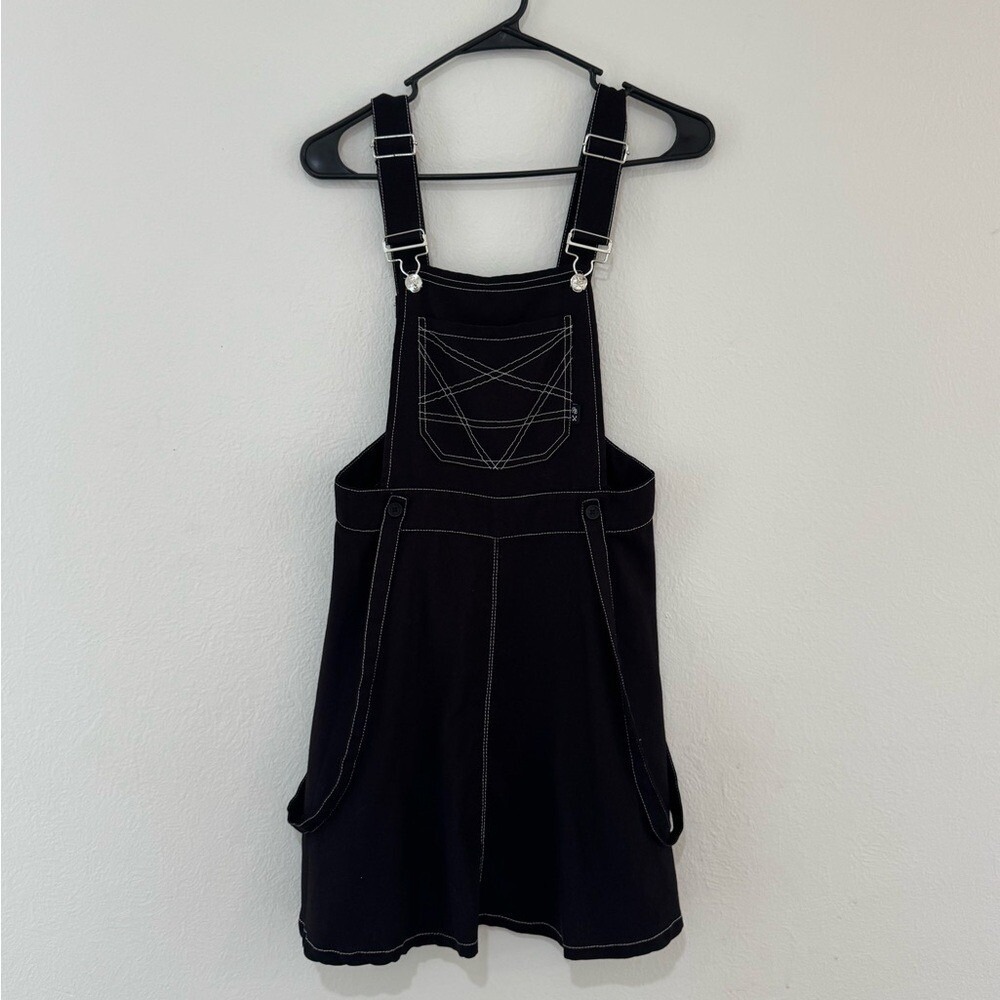 Royal Bones Daang Goodman Black Contrast Stitch Goth Pinafore‎ SIZE: Small (717)